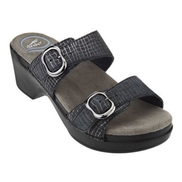 WUC - Dansko Sophie Snadals Black/Pewter - Size 6.5-7 - Picture 1 of 6